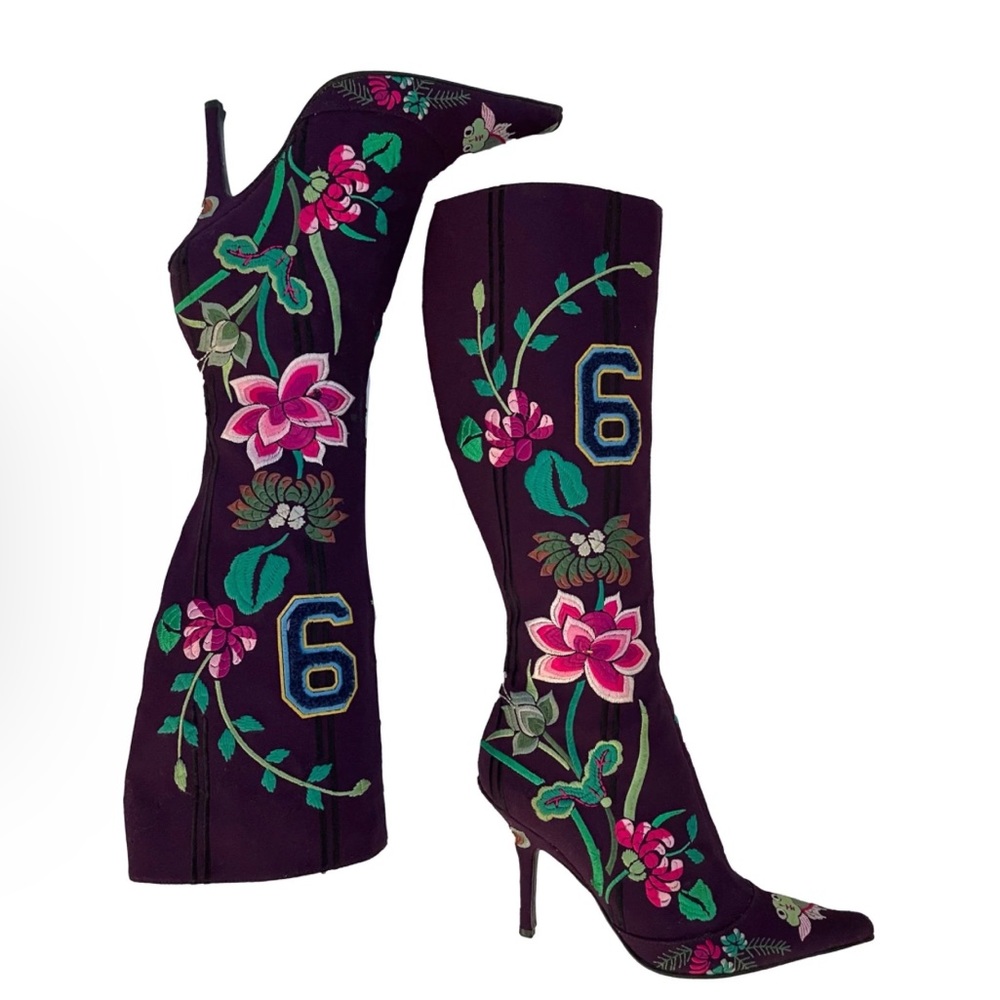 Dior Purple ‘69’ Logo Boots